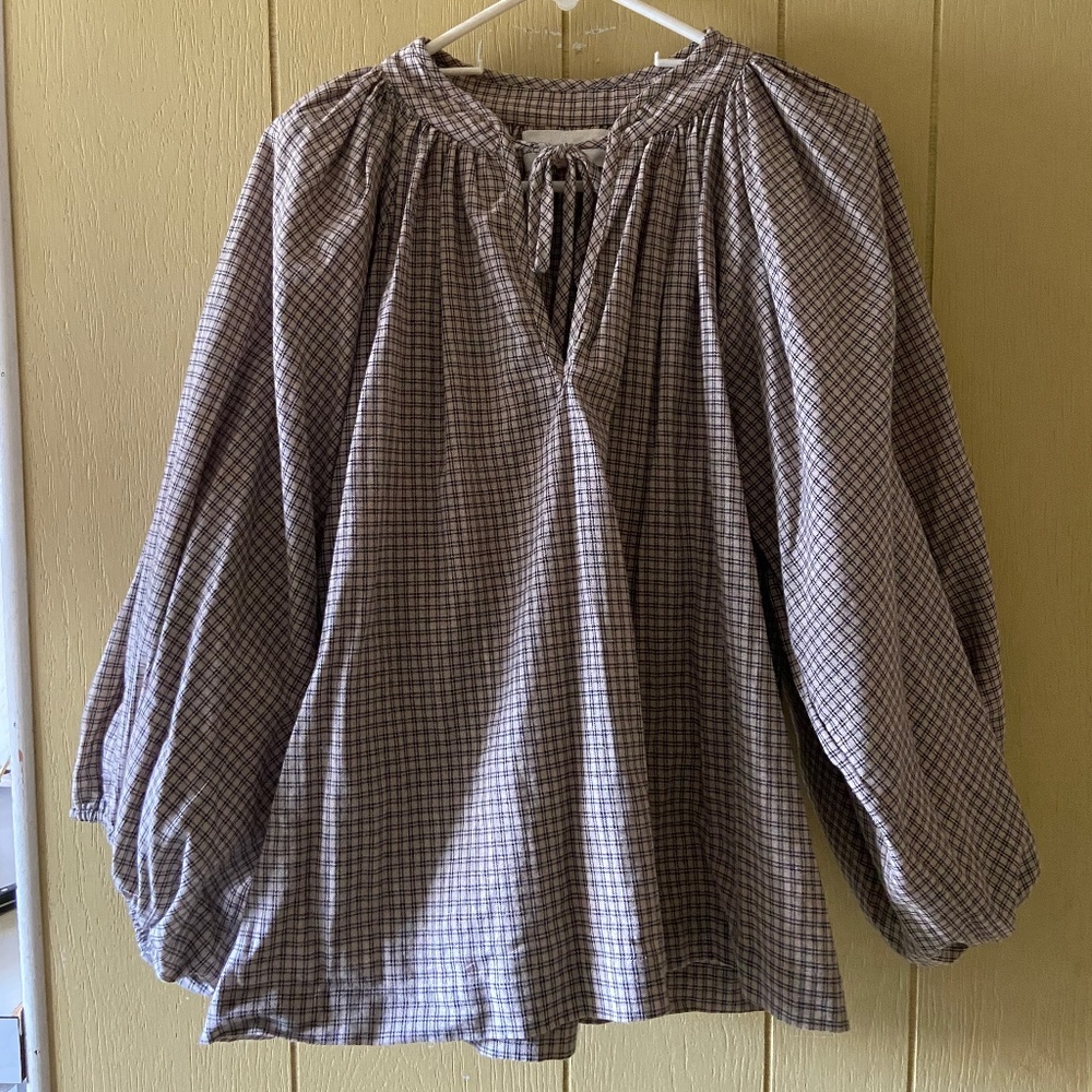 Daughters of India Poet blouse in taupe